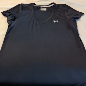 Under Armour Women's Black V-Neck Short Sleeve Performance Tee